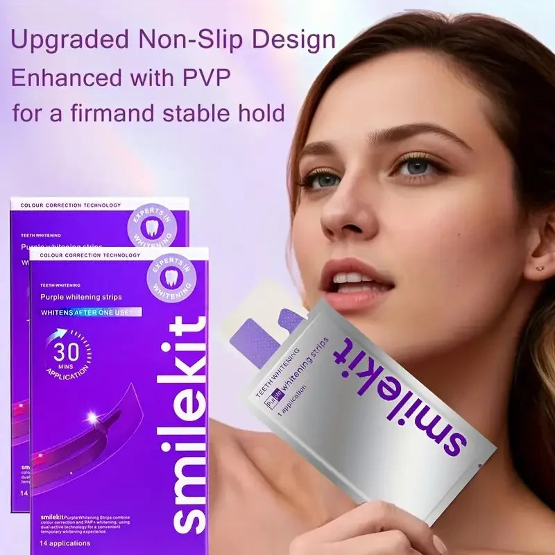 14 Pairs Teeth Brightening Strips for Teeth, 9D Whitener Strips Reduced Sensitivity White Strips for Teeth Whitening