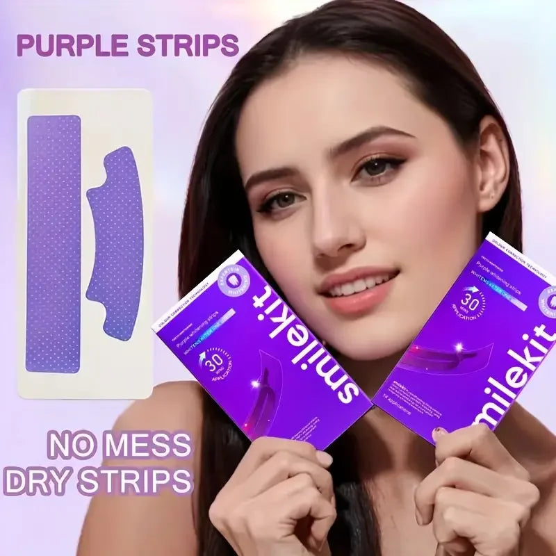 14 Pairs Teeth Brightening Strips for Teeth, 9D Whitener Strips Reduced Sensitivity White Strips for Teeth Whitening
